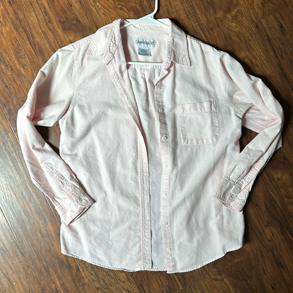 Cabin Creek pink button down